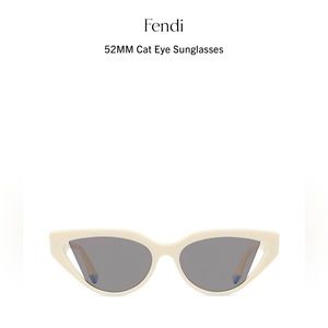 Fendi 55MM White Cat Eye Sunglasses